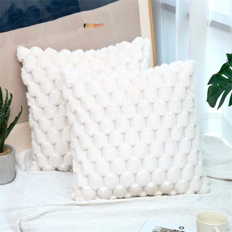 Super Soft Cozy Decorative Throw Pillow Covers Fuzzy Plush Faux Fur Luxury Cushion Cover Pillowcase for Sofa Couch Bed JAF092