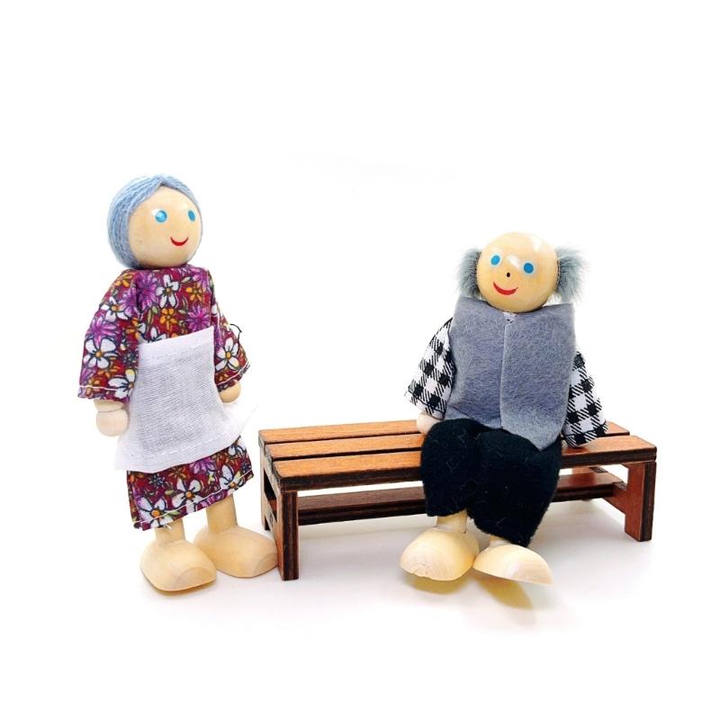 Wood Mini Benches Dollhouses Furniture Accessory Outdoor Use Safe for Children