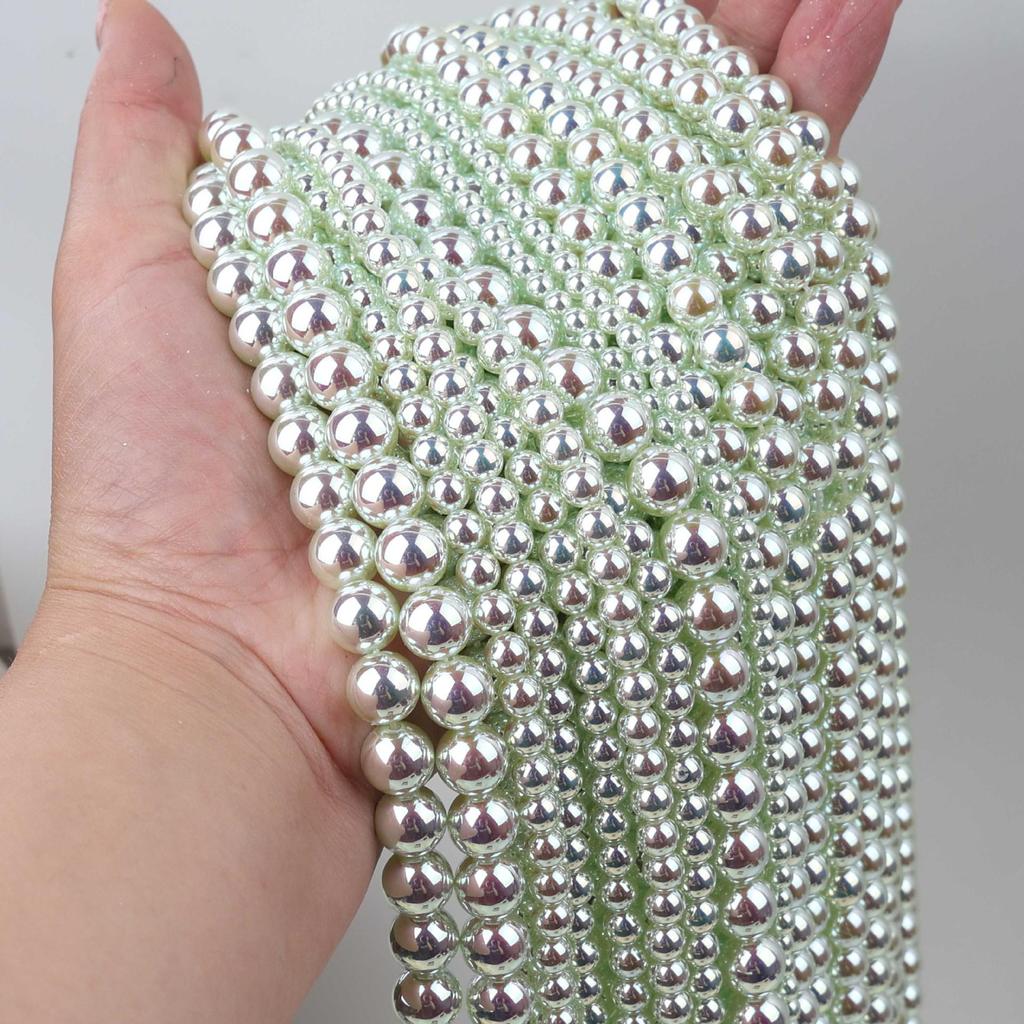 Pearl Aurora Super Bright Celestial Imitation Mother-of-Pearl White Round Beads for DIY Jewelry