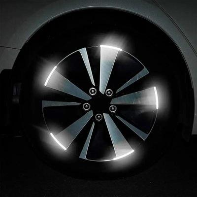 20 Piezas Pegatinas Reflectantes para Cubo de Rueda Antiarañazos Decorativas para Carrocería de Automóvil Tiras de Cinta para Llanta Advertencia Pasar Para Coche/ Motocicleta /Bicicleta