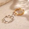 Minimalist Stainless Steel Geometric Lines Wave-shaped Opening Rings for Women Fashion Stackable Finger Jewelry Accessories Gift