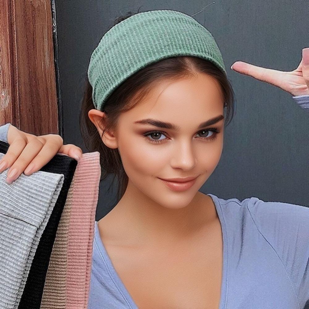 1PC Solid Colour Wide Hairband Knitted Hairband,Sports Yoga Hair Accessories,Washable Hairband,Sports and Fitness Hairband