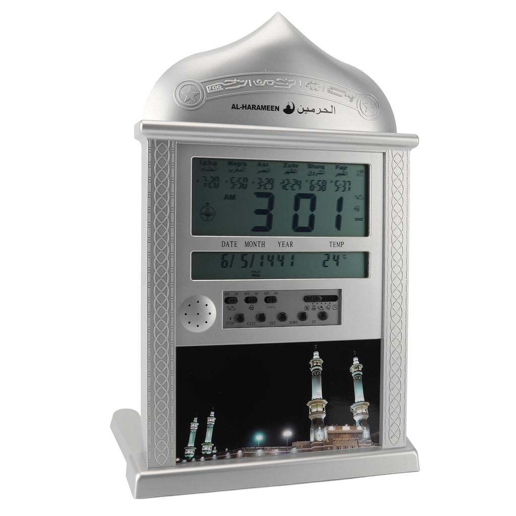 Digital Azan Mosque Prayer Clock Calendar Alarm Clock Multifunction Muslim Prayer Wall Clock for