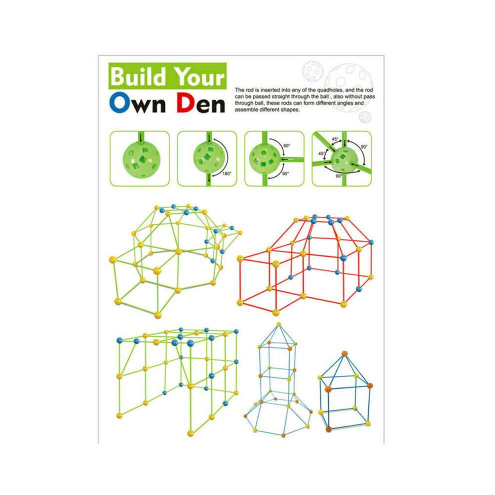 87Pcs Build Your Own Den Set Kit DIY Tent Children Developmental Toys Gifts
