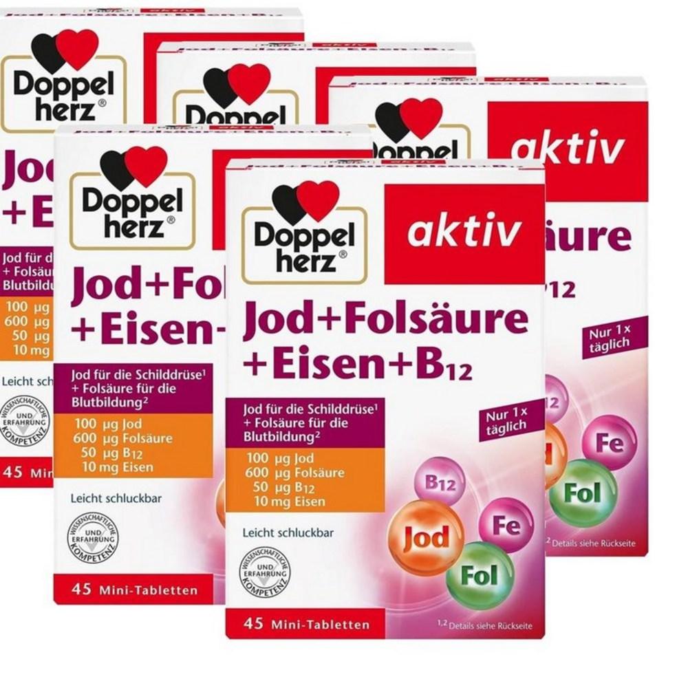 Doppelherz Iodine Folic Acid Iron B12 Mini Tablets 5 pcs 45 Tablets