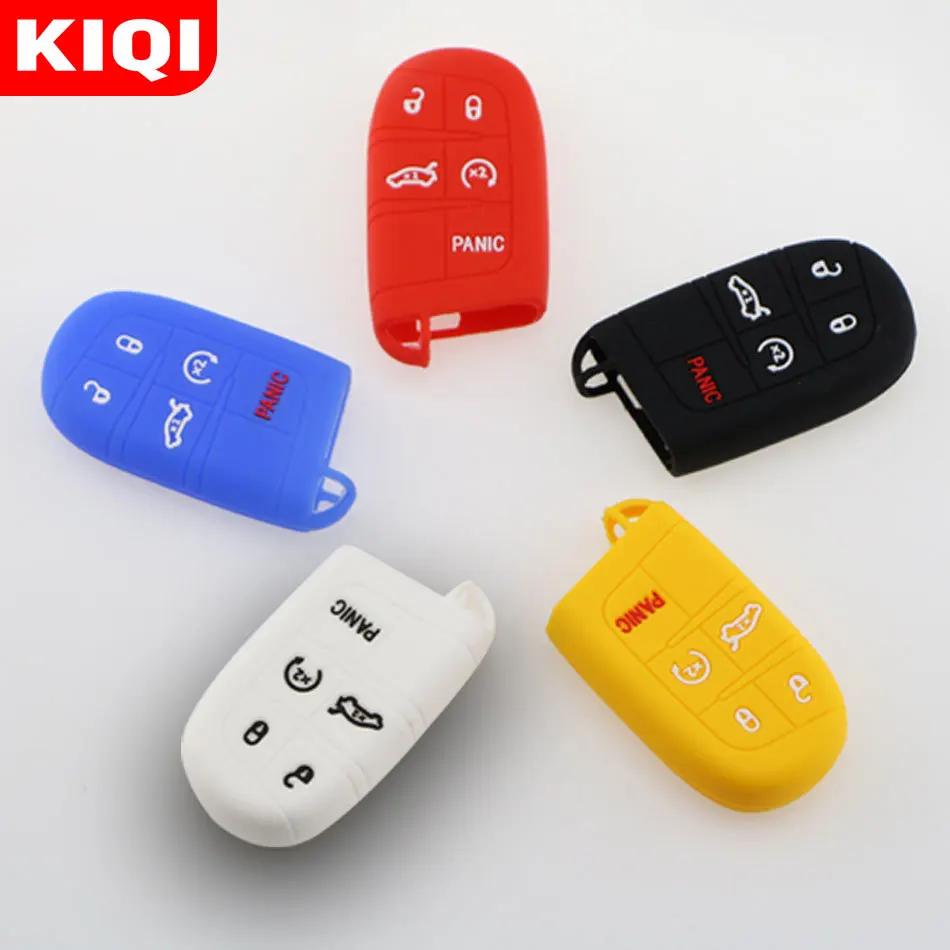 Silicone Rubber Car Key Case Cover For Jeep Grand Cherokee Wrangler Renegade Compass For Chrysler300C For Fiat Wyatt Key