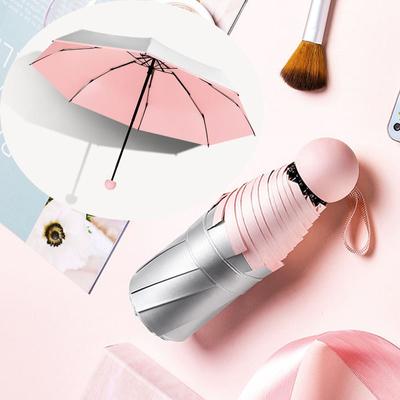 Mini umbrelă de buzunar cu 8 nervuri, umbrelă de soare, anti UV, umbrelă de soare, rezistentă la vânt, umbrele portabile pliabile pentru femei, copii
