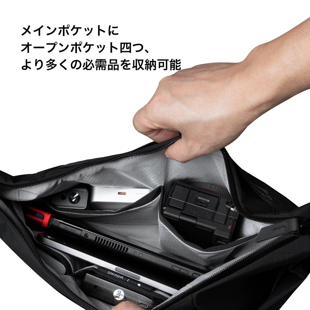 ALPAKA Flow Satchel 4L Umhängetasche, Sacoche Sling Bag mit YKK Aquaguard Reißverschluss, Schlüsselband, Erweiterbare Flaschentasche, Tragegriff-Gurt,