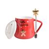 Creative Christmas Gift Mug Ceramic Cup Nordic Couple Water Cup Coffee Cup with Lid Spoon Breakfast Cup