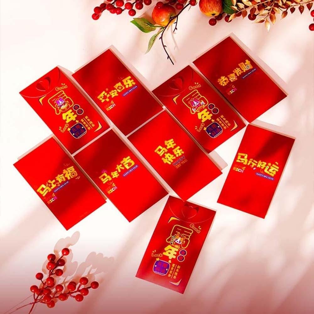 Traditional 3D Red Envelope Cartoon Paper Hongbao Spring Festival Red Wallet Bonus Blessing Children's Money Bag Gift