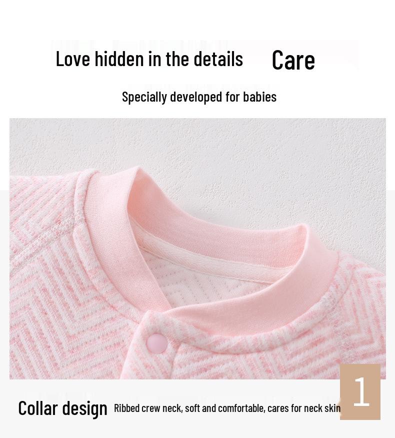 Three-Layer Quilted Baby Romper: Thickened Autumn/Winter Crawling Suit for Newborns, Boys, and Girls.