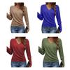 Women Sweater V-neck Long Sleeve Loose Fit Casual Spring Tops Solid Color