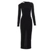 Elegant Sexy Backless Hollow Out Long Sleeve Midi Dress Women Party Club Gown for Spring Summer Hot
