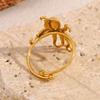 MamacitaSlay 316L Stainless Steel Octopus Open Ring Vacation Party Waterproof Jewelry Women's Unique 18K Gold Plated Ring Gift