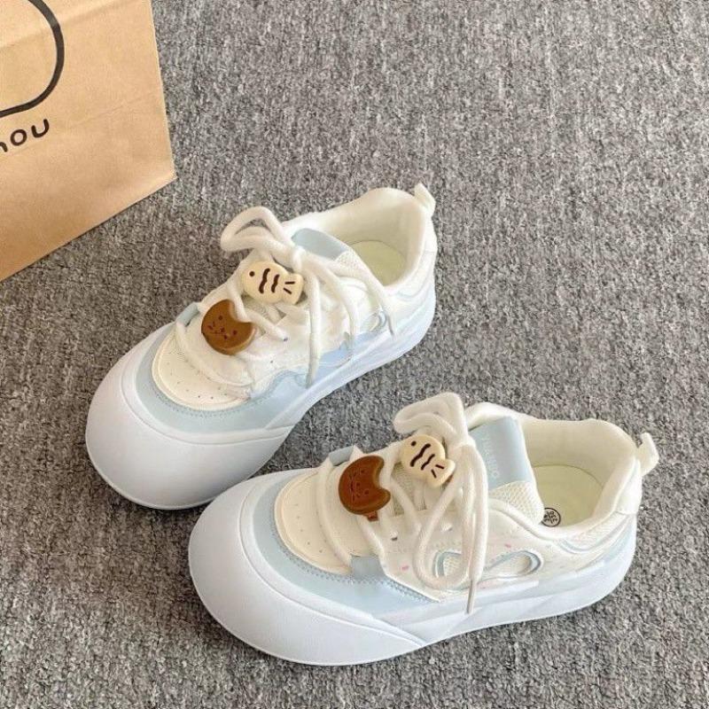 Summer mesh breathable board shoes women's new platform white shoes student niche leisure sports bread shoes