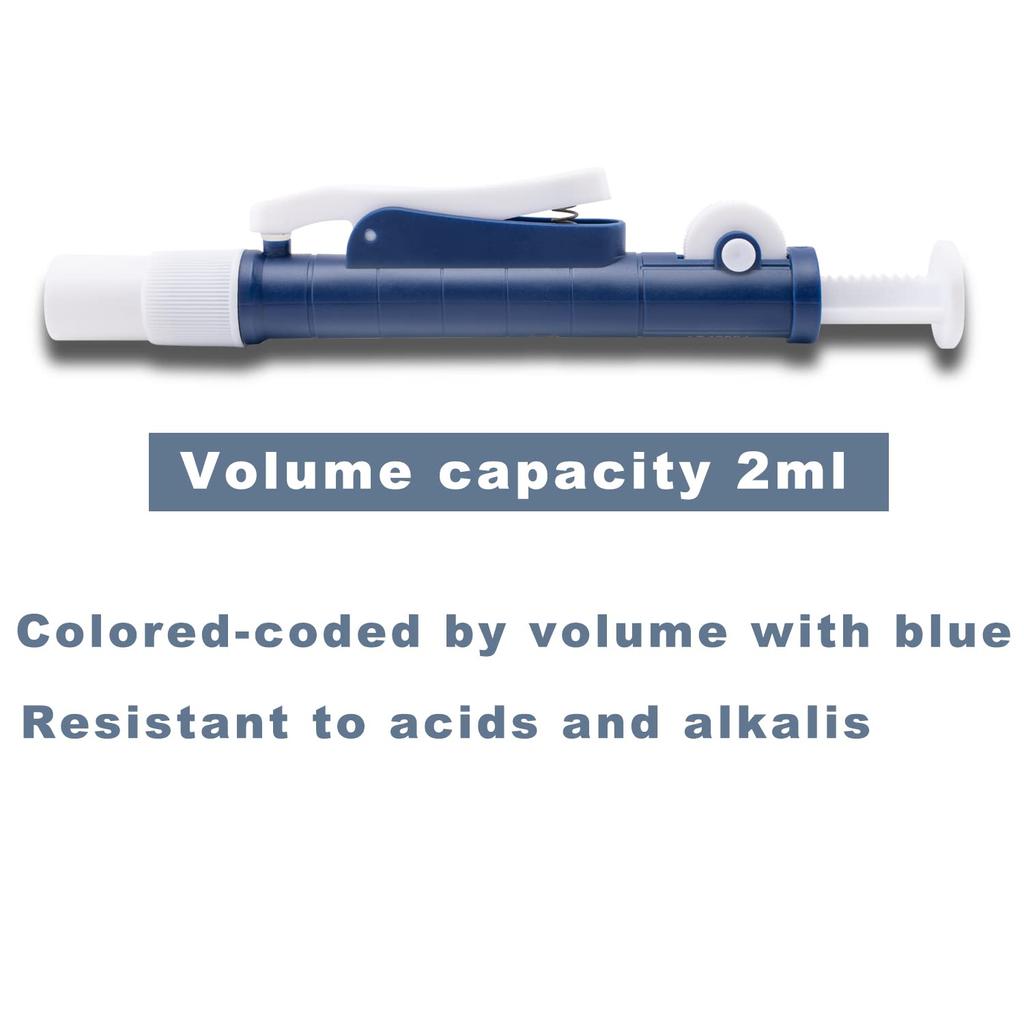 ONiLAB Pipet Pompaları,Bilimsel Pipet Pompası 2ml, Mavi, Tek Kullanımlık Plastik ve Cam Pipetler için