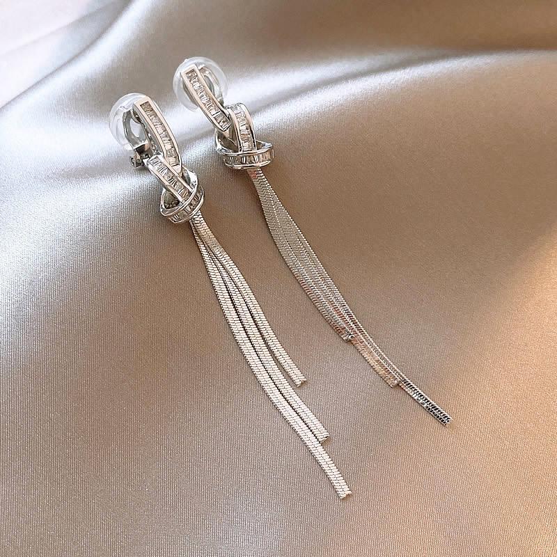 Sterling Silver Tassel Earrings, Light Luxury, 2026 Hot Style, Unique High-End Feel, Elegant Ear Drops for Women