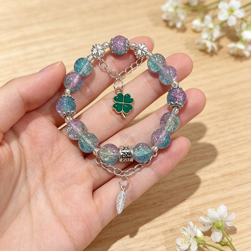 Summer Special Two-Tone Glass Beads Floral Bracelet – Luxurious & Soft Design for Women and Students