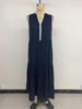 TikTok Europe Sleeveless V-Neck Summer Dress 2026 - Women's Casual Long Dress with Unique Craftsmanship.