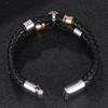 Men Jewelry Black Braided Leather Bracelets Men Stainless Steel Leahter Bracelets Cool Skull Bracelets Men Bracelet