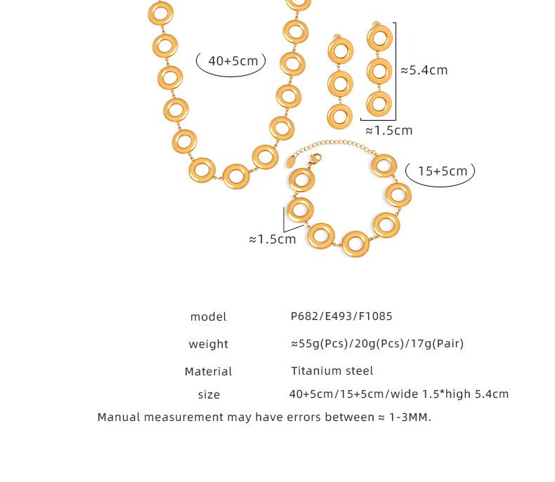 Modern Geometric Gold-Plated Titanium Steel Bracelet & Earring Set
