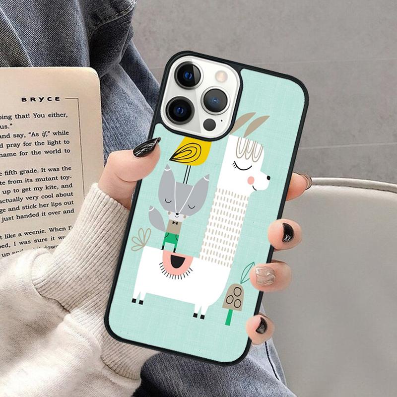 Kawaii Cute Llama Alpaca Phone Case for iPhone 17 Air 16 16e 15 Plus for Apple 13 11 12 14 Pro Max Cover coque Shell