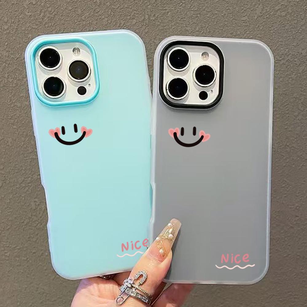 Sweet Blush Smile Face Phone Case For iPhone 17 16 Plus 15 14 11 12 13 Pro Max Air 16E X XS XR 7 8 Plus SE 2022 Protective Cover