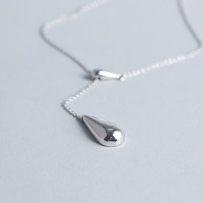 925 Sterling Silver Kropla Wody Łzy Regulowany Naszyjnik Dla Kobiet Prezent Biżuteria Hurtownie S-N243