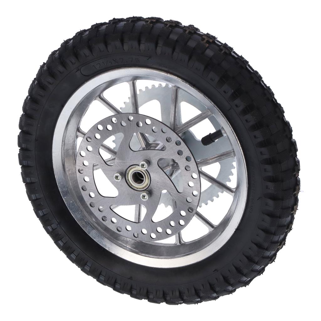 12.5x2.75in Mini Bicycle Rear Wheel AntiSkid Rubber Steel Alloy for 47cc 49cc 2 Stroke Dirt Bike