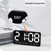 Voice Control Digital Wall Clock Temperature Date Week DST Table Clock 12/24H Dual Alarm Wall-mounted Large Display LED Clock