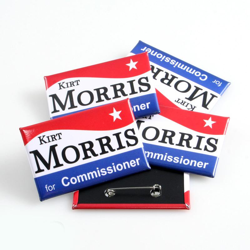 Custom Rectangular 80x53mm Commemorative Pin Badge - DIY Souvenir & Creative Gift for Promotions 80x53mm Rectangular Badge