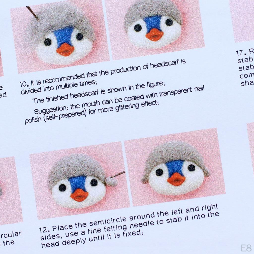 Animal Penguin Felting for Dry Felting, Wool with Tool Starter Christmas Doll