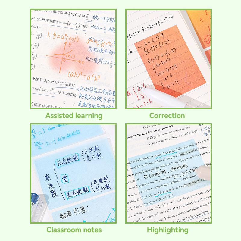 105Sheets/roll Pull-out Sticky Notes Student Languo Adhesive Colored Index Label Stickers DIY Transparent Color Sticky Notes