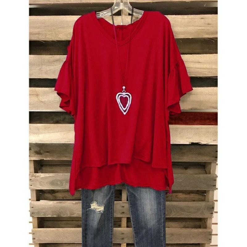 Premium Quality Women Summer V Neck Loose Tops For Effortless Casual Style