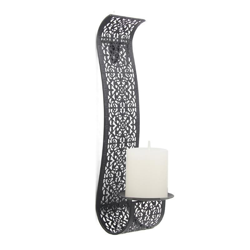 Wall Mounted Metal Candle Holder S Shaped Hollow Wrought Iron Candle Stand For Home Festival Party Candlelight Dinner