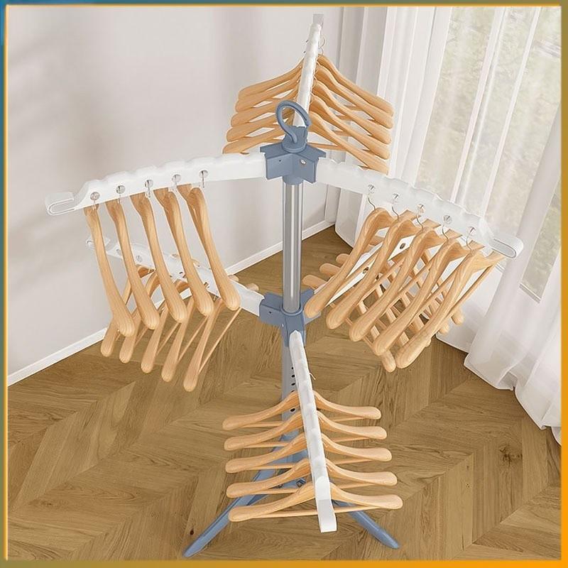 Haushalt Faltbarer Bodenwäscheständer Multifunktionaler Innenbalkon-Wäscheständer Abnehmbarer Baby-Kinder-Kleiderbügel