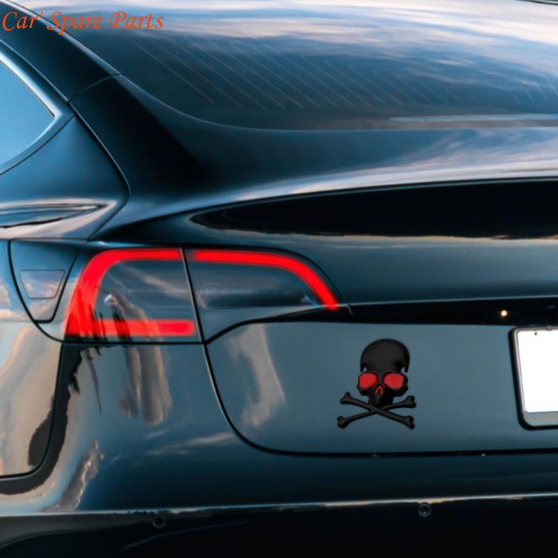 Y4UA Unique Skull & Crossbones Skull Metal Decals Metal Emblems Car Accessories