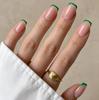 Hochwertige tragbare künstliche Nägel im Mandel-Nude-French-Stil – mittellange und lange Nagelspitzen