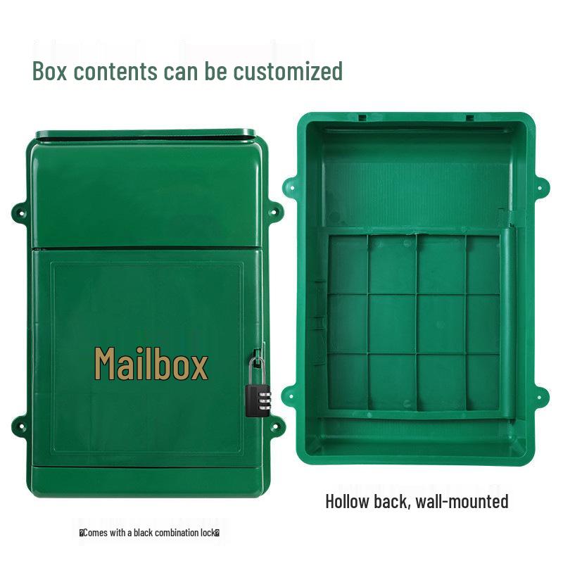 Compact Wall-Mounted Lockable Plastic Box for Mail, Complaints, Suggestions, and Milk
