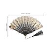 HOMSFOU Vintage Folding Fan with Tassel - Handheld Folding Fan, Vintage Design, for Women, Perfect for Summer Parties and Stage Props