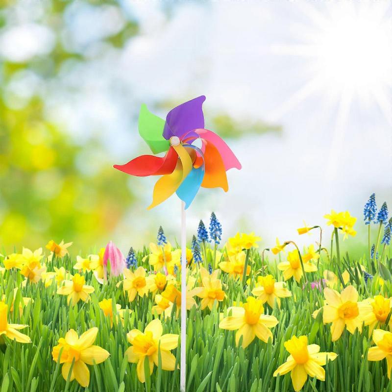 Decorative Lawn Windmill Adornments for Garden 10Pcs Outdoor Pinwheels