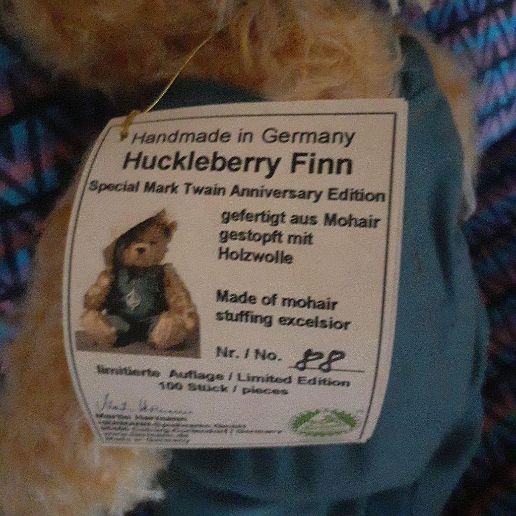 [USED] HARMAN Huckleberry Finn Teddy Bear, Limited Edition of 100