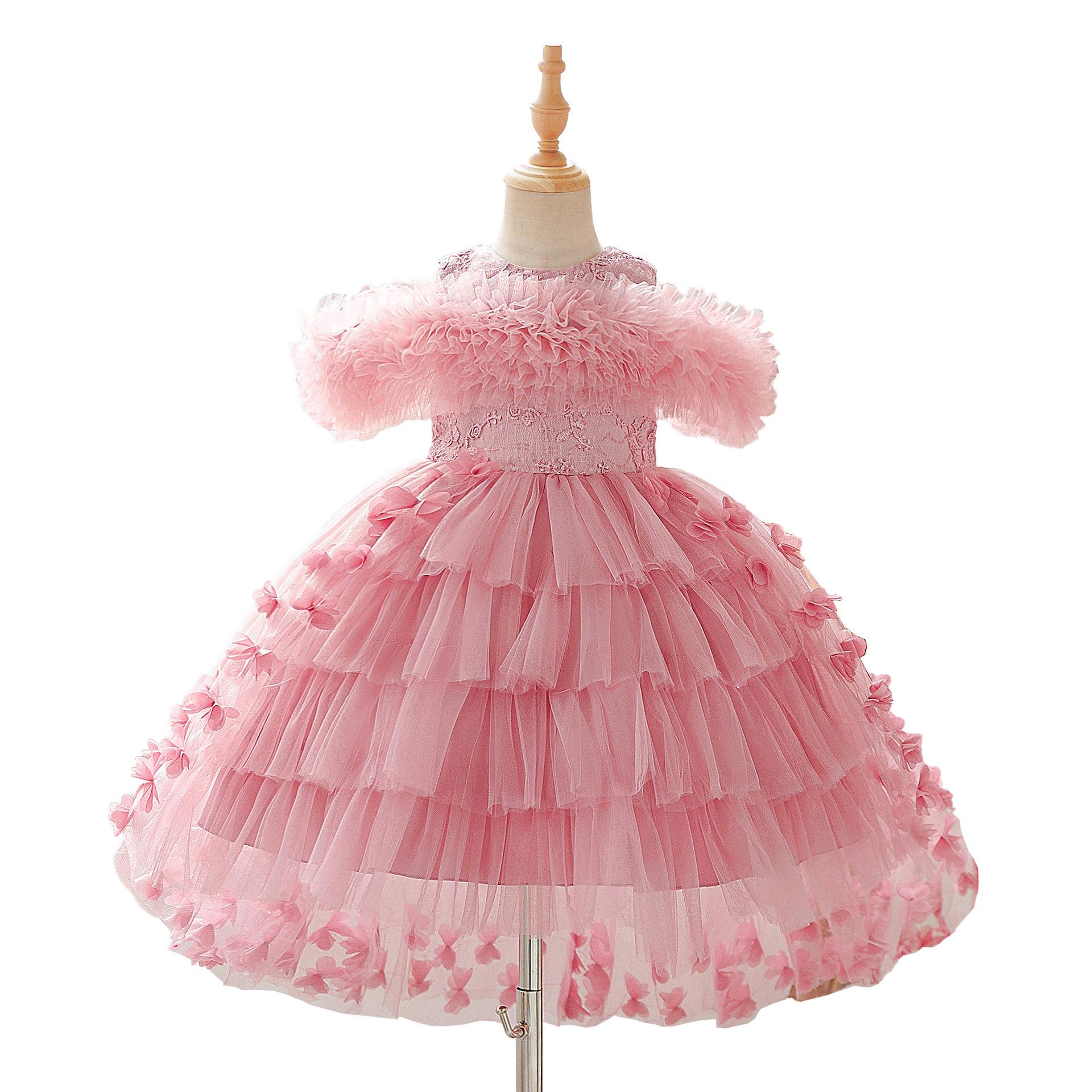 

Девочковое пушистое сетчатое платье-принцесса и вечернее платье с цветочным хвостом 2025 140cm/7Y