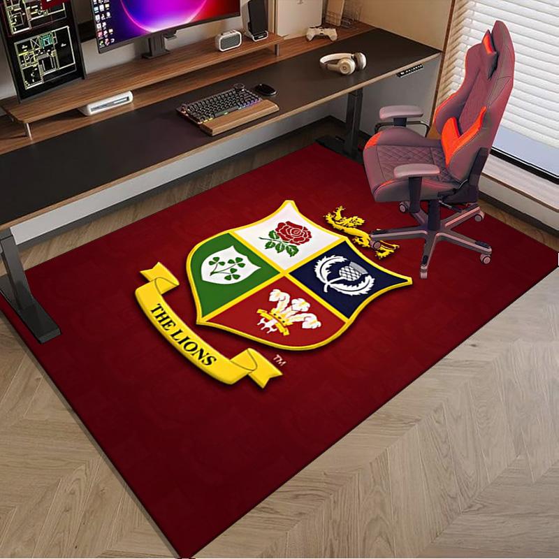 British & Irish Lions Area Rug Office rug, Chair Rug, Decor Carpet Livingroom bedroom Mat, Large Size Fan gifts Christmas gifts