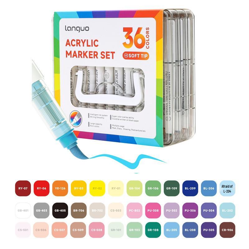 Blue Fruit Direct Liquid Acrylic Marker Pen for Kids - Large Capacity Soft Tip for Watercolor Painting