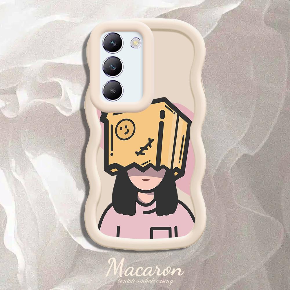 

Окрашенный узор Big Wave Edge Мягкий силиконовый материал Macaron чехол для телефона противоударный защитный резиновый чехол для OnePlus Vivo Motorola Moto Vivo Y21E белый