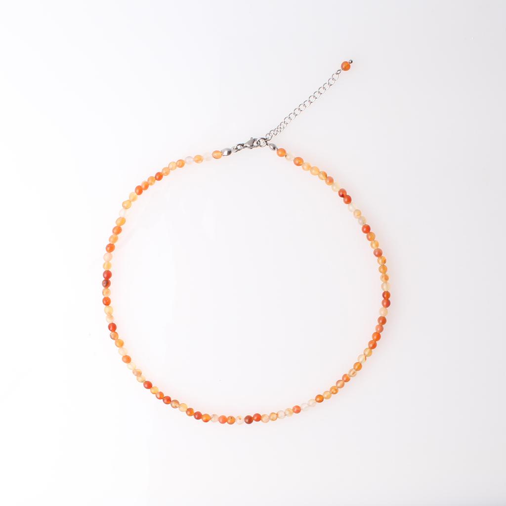 Bien Vetu 4Mm Carnelian Gemstone Necklace