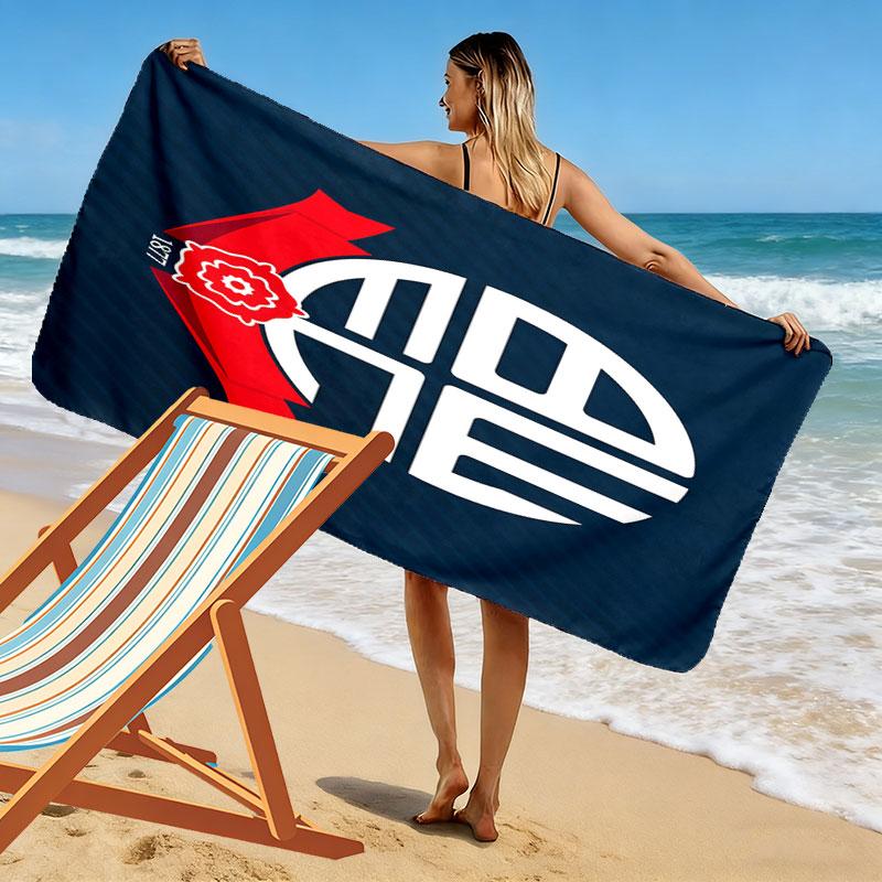 Bolton poster Beach Towel, Large Soft Quick Dry Towel for Beach Camping Swimming