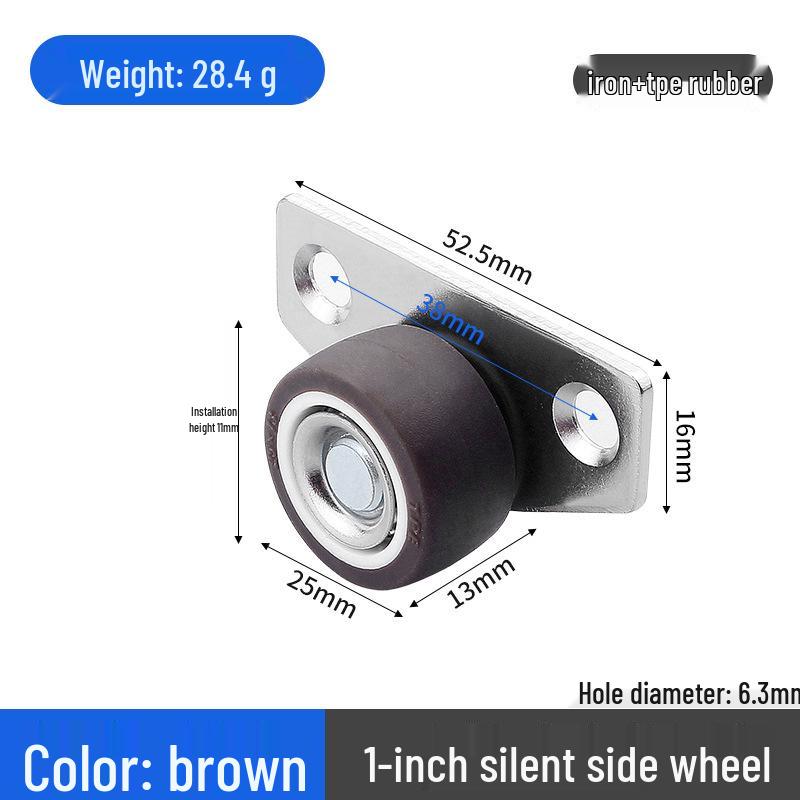 1.5" or 2" Heavy-Duty Silent Swivel Caster with Brake, Snap Ring, and Wear-Resistant Trolley Shelf Roller
