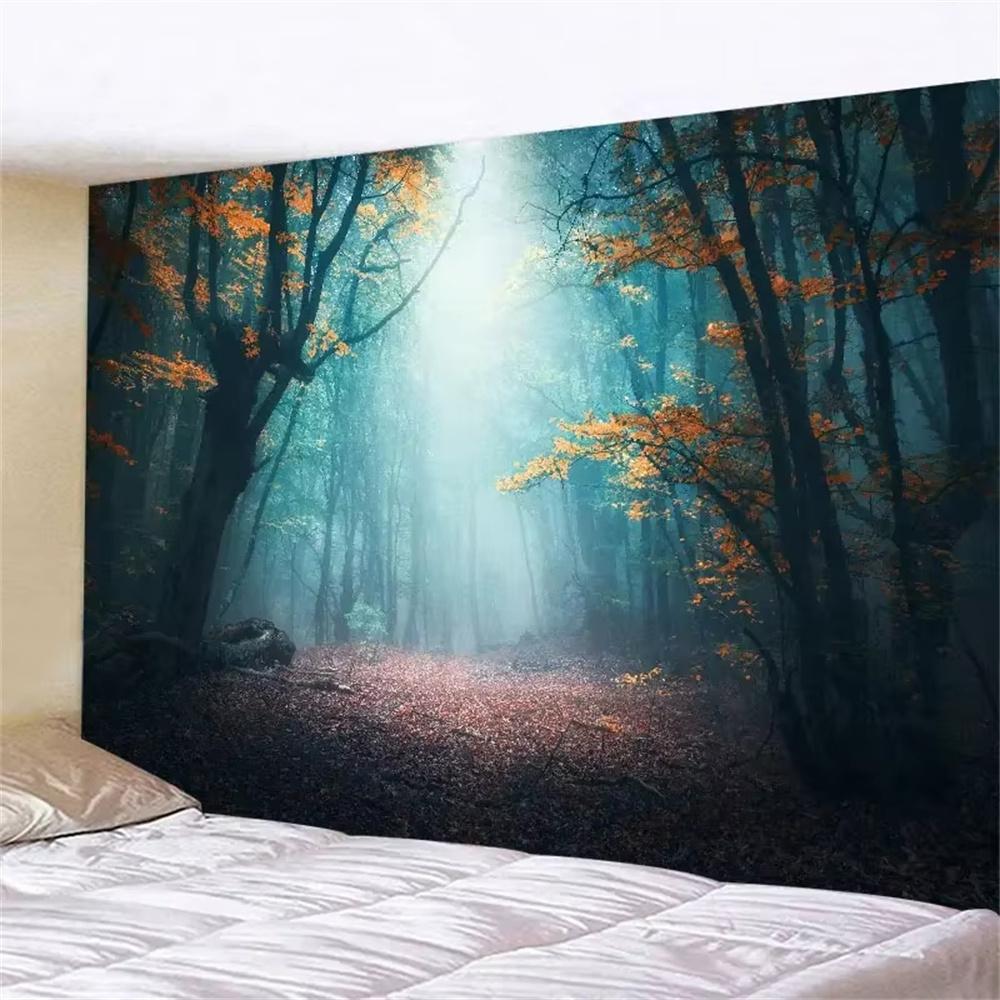 Tessuto Decorativo da Parete Scena Finestra Estetica Arazzo da Parete Arazzi Paesaggio Hippie Appeso a Parete Arte per Decorazione Casa